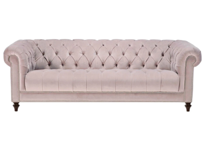 Chesterfield gaiši rozā Roze Jauna trīsvietīga auduma dizaina dīvāns polsterēta dīvāna dīvāni