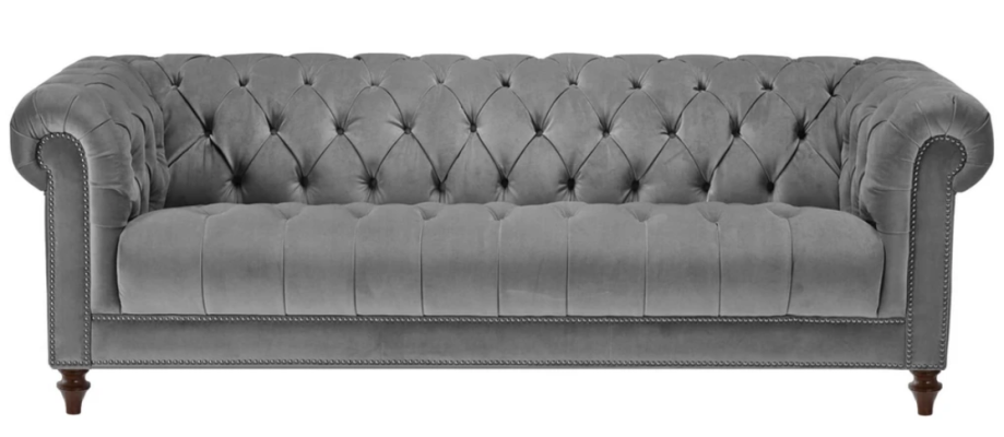 Trijvietīgais pelēks auduma dzīvojamā istaba dizaina dīvāns polster sofa dīvāns chesterfield