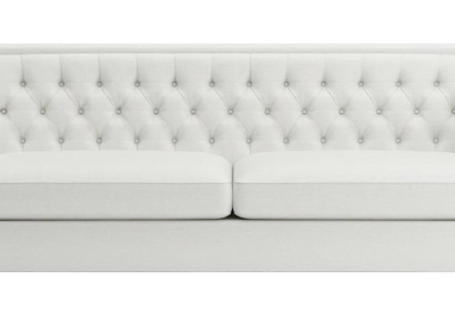 Baltā trīsvietīgā Chesterfield mūsdienīgā dizaina auduma dīvāns jauns oriģināls mēbeles