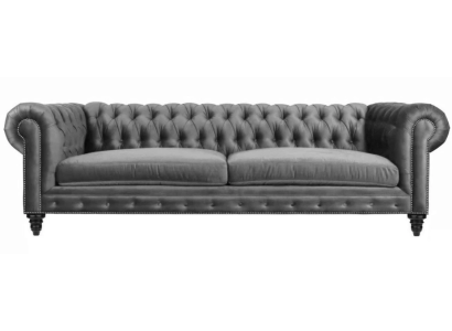 Trīsvietīgā Chesterfield kreatīvā mēbeļu auduma pelēcīgā krāsā jaunā modernajā dzīvojamā istabā