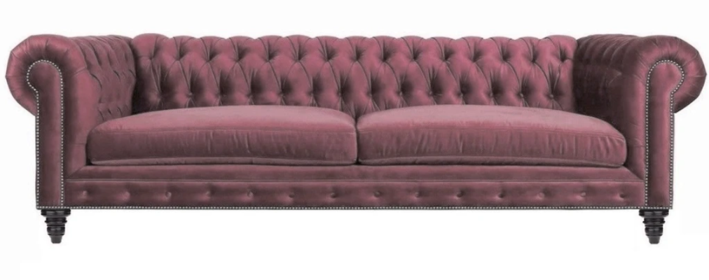 Chesterfield Radošais Mēbeļu Tekstils Rozā Dīvāns Moderns Trīsvietīgs Sēžamvieta istabā