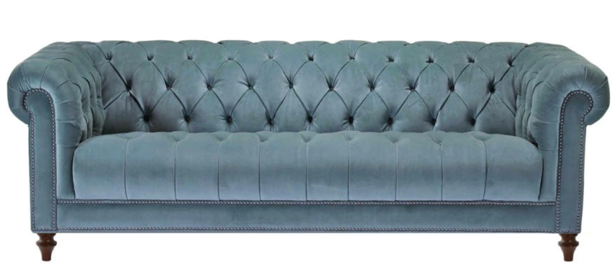 Chesterfield Tirkīza dizaina dīvāni ar polsteru jauns trīsvietīgs audums dzīvojamā istaba.