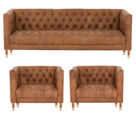 Brūnais samts Chesterfield 2 krēsli Moderns dizains Mēbeles Sofa komplekts Jauni dīvāni