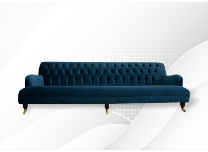 Liels ādas dīvāns Chesterfield 250 cm pārklājuma dīvāni 4-vietīgs āda tekstils Turkuāze