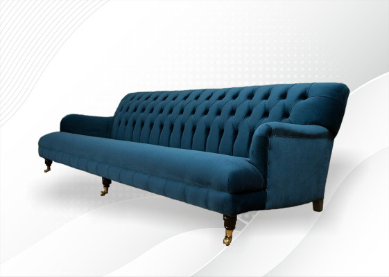Liels ādas dīvāns Chesterfield 250 cm pārklājuma dīvāni 4-vietīgs āda tekstils Turkuāze