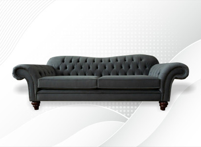 XXL Chesterfield dīvāns 4 sēdvietu dīvāns pārklāts ar ādu un audumu
