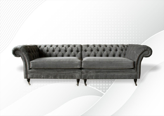 XXL Chesterfield dīvāns 4-vietīga gultne Polster Sitz Garnitur audums āda