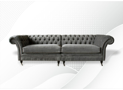 XXL Chesterfield dīvāns 4-vietīga gultne Polster Sitz Garnitur audums āda