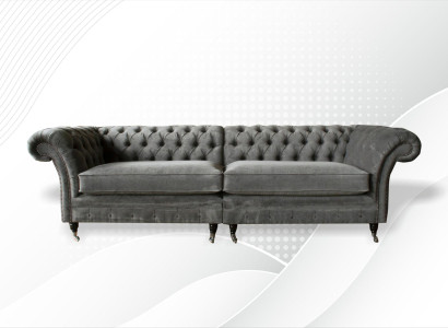 XXL Chesterfield dīvāns 4-vietīga gultne Polster Sitz Garnitur audums āda