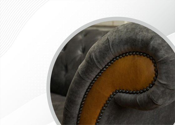 xxl Sofa Chesterfield Pamatnes dizains Luksusa dīvāns ar četrām sēdvietām no ādas