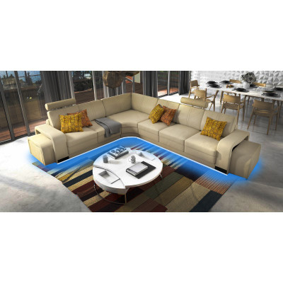Stūra dīvāns + USB, polster sofa dzīvojamās telpas sofa stūra komplekts ādas auduma FrancoC