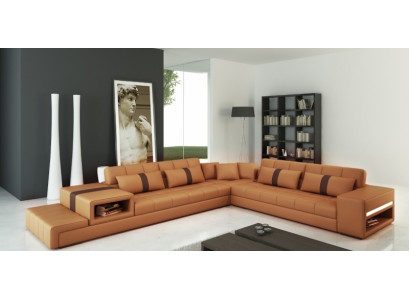 Stilīgs atpūsties ērtā L-formas stūra dīvānā jūsu mājā.