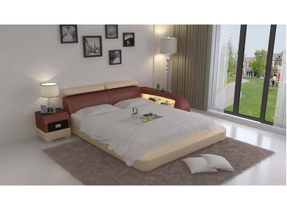 Gulta ar USB polsterbed Luxusbett divvietīga laulības gulta gultas 140/160/180 LB8801