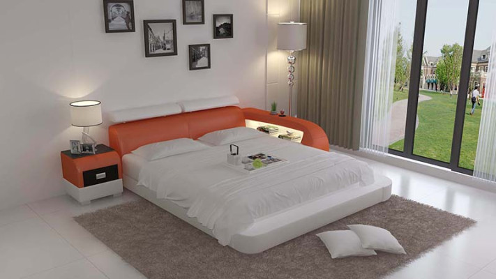 Gulta ar USB polsterbed Luxusbett divvietīga laulības gulta gultas 140/160/180 LB8801