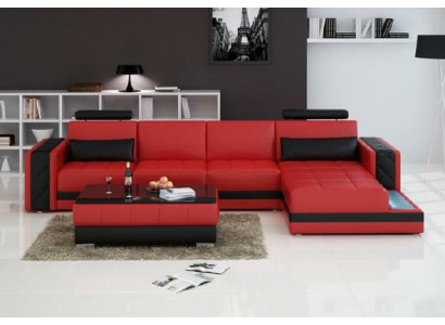 Stūra ādas dīvāns Big XXL U formas dzīvojamā istaba galds dīvāns garnitūra Jauns H2211B