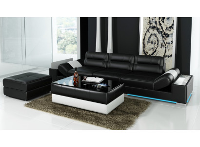 XXL Lielā gulta Lounge Club 3+3 Vieta Multifunkcionāla Sofa Dīvāns + USB + LED