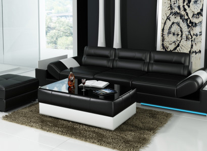 XXL Lielā gulta Lounge Club 3+3 Vieta Multifunkcionāla Sofa Dīvāns + USB + LED