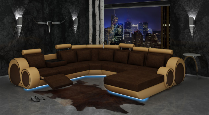Tekstila sofa ar USB XXL dzīvojamais stūra komplekts auduma dīvāns liela dīvāna polsterējums stūra dīvāns jauns