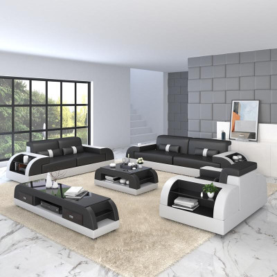 Sofas gultas Couch polster Sofa 3+1 Komplekti Garnituras dizains āda 2 gab.