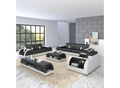 Sofas gultas Couch polster Sofa 3+1 Komplekti Garnituras dizains āda 2 gab.