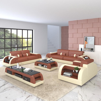 Sofas gultas Couch polster Sofa 3+1 Komplekti Garnituras dizains āda 2 gab.
