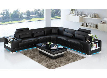 Ādas dīvāns Dīvāns Sofa Dzīvojamā istaba Stūra dīvāns Moderns dizains komplekts