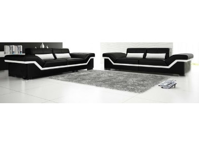 LEDERSOFA LIELA SOFA 3+3 DIZAINA SOFA POLSTER LEDERA GARNITŪRA DĪVĀNS SOFAS GARNITŪRA JAUNS