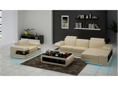 Ādas dīvāns Istaba smūga stūra dīvāns krēsls komplekts Moderns dīvāns Jauns G8028E