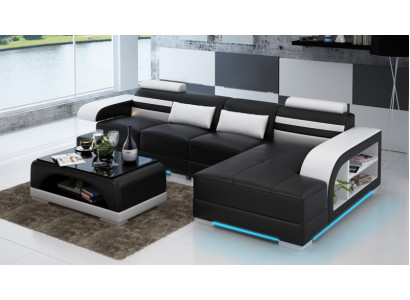 Ādas dīvāns Tāva mājokļa stūra dīvāns Stūrveida garnitūra Moderns dizains Dīvāns G8033C