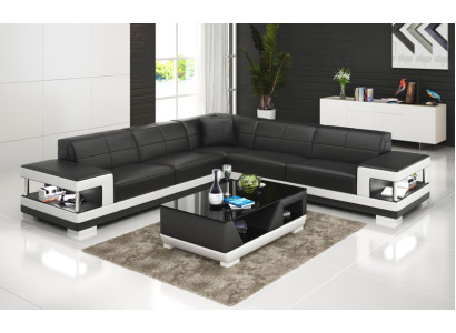 Ādas dīvāns gultas zona Stūris Moderns Dīvāns Stūra dīvāns dizaina komplekts