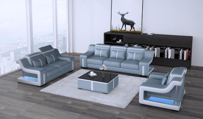 Sofas komplekts 3+1 vietnieks G8047D Dīvāns Polster Sitz Garnitur Dīvāns Viesistaba Āda