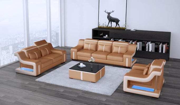 Sofas komplekts 3+1 vietnieks G8047D Dīvāns Polster Sitz Garnitur Dīvāns Viesistaba Āda