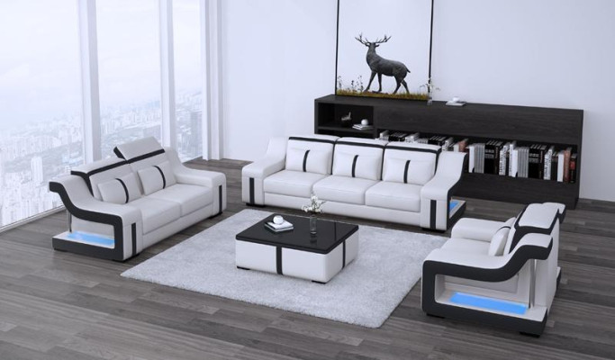 Sofas komplekts 3+1 vietnieks G8047D Dīvāns Polster Sitz Garnitur Dīvāns Viesistaba Āda