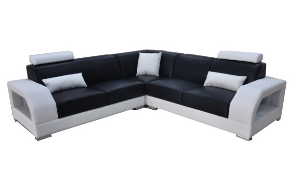 XXL Dīvāns stūra dīvāna ādas dzīvojamās istabas komplekts Moderns dizains G8001B L-forma sofa