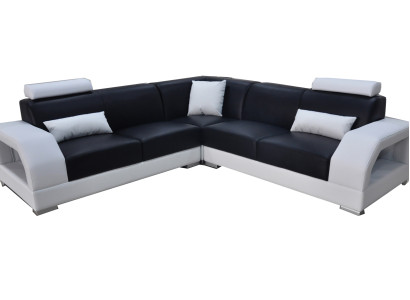 XXL Dīvāns stūra dīvāna ādas dzīvojamās istabas komplekts Moderns dizains G8001B L-forma sofa