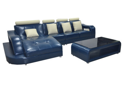 Ādas dīvāns Dīvāns Dzīvojamā istaba Stūra komplekts Moderns dizains Sofa L-formātā
