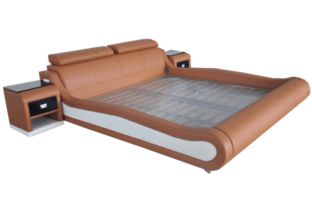 Luksusa gulta ar USB polsteri, laulības gultas, ādas, 140/160/180/200 LB8825