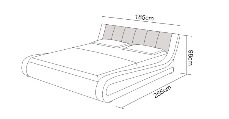 Ādas gultas ar USB polsterbedrām. Luxus divguļamā gulta 140/160/180 LB8829