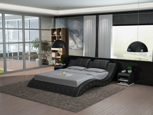 Luxusa ādas gulta USB dizaina polsteris gulta diviem moderns laula 140/160/180 LB8824