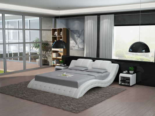 Luxusa ādas gulta USB dizaina polsteris gulta diviem moderns laula 140/160/180 LB8824