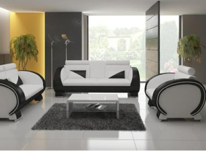 Ādas dīvāns dīvāns + USB dīvāns 3-vietīgā atpūtas dīvāna ar bāra funkciju dizaineru komplekts