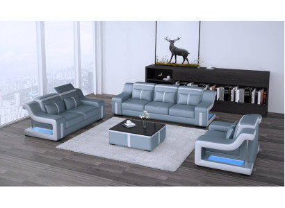 Trijvietīgs dizainera dīvāns ar 3 sēdvietām, polsterētais ādas dīvāns Big Sofas.