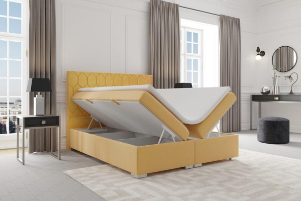 Boxspring gulta viesnīcas dizains žakards luksusa gultas polsterbed funkcija divu