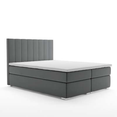 Boxspring gulta viesnīcas divguļamā gulta dizaina apmetuma kastes funkcija pelēka
