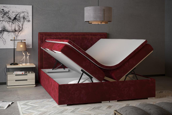 Boxspring dizaina gulta viesnīcai divguļamām gultām ar luksusa polsteri un dzelzsīpu funkciju dzeltenā krāsā.