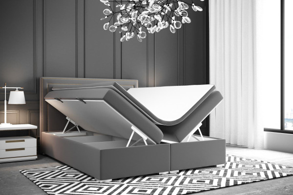Boxspring dizaina gulta, viesnīcas divguļamie gultai ar luksusa pārklājumu, kastīšu funkciju un jaunu samta pārklājumu.