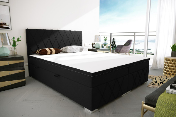 Boxspring gultas viesnīcas divvietīgs luksusa gultas materiālu skapī ar funkciju 180x200cm.