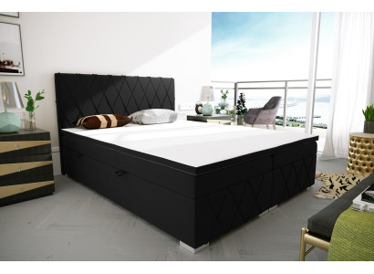 Boxspring gultas viesnīcas divvietīgs luksusa gultas materiālu skapī ar funkciju 180x200cm.