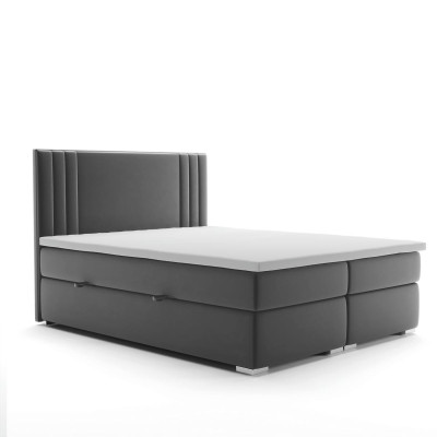 Boxspring gulta Dubultā viesnīcas komplekts Ar matraci un uzgalu Gultas funkciju kaste