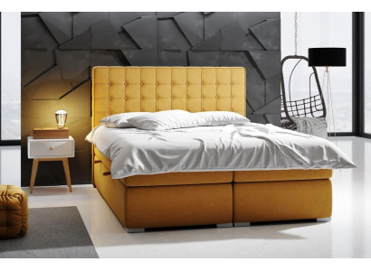 Boxspring gulta viesnīcai divguļamā 160x200 cm luksusa gultas komplekts ar divkāršu matraci un gultnes kastu funkciju